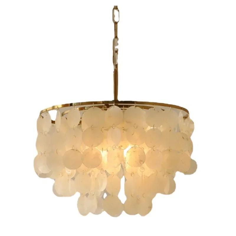 Nordic Modern Minimalist Shell Chandelier for Bedroom Living Room Dining Area Creative Pendant Light Fixture