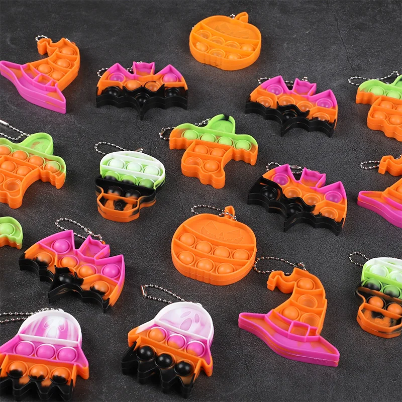 6/12 Stück Halloween Mini Pop Schlüsselanhänger Geist Kürbis Hexenhut Ornamente Halloween-Party Geschenktüten-Füller Süßes oder Saures Spielzeug – Detail 1