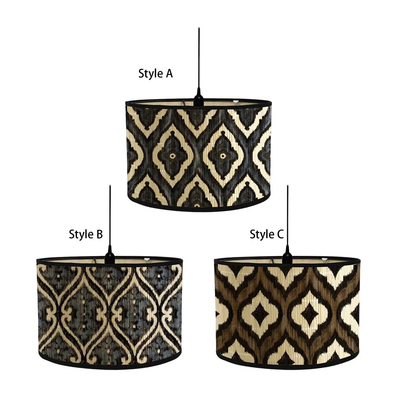 

Drum Lamp Shade for Floor Lamps Bamboo Lamp Shade E27 Drum Lampshade Lamp Cover for Cafe