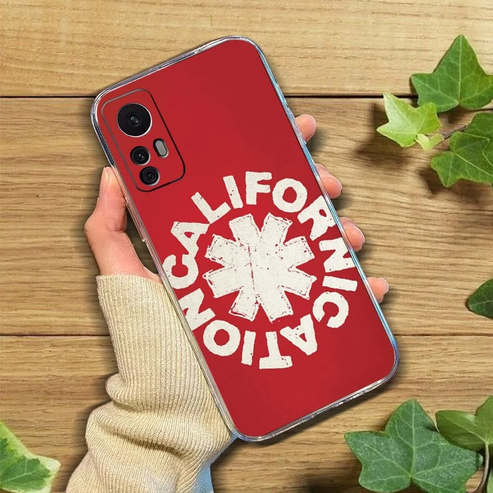 R_Red-Hot-Chili-P peppers-Los-Angeles Phone Case For Xiaomi 11 Redmi Note 5G 8T 9A 9 10T Note8Pro Note12SUltra Transparent Case