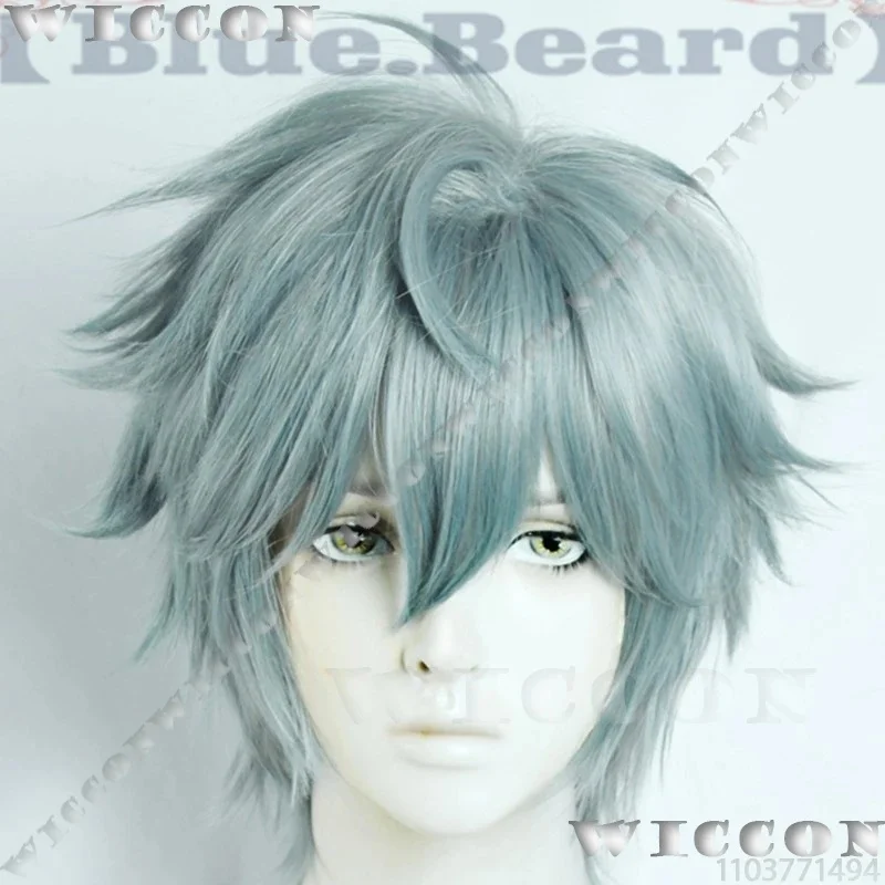 c;4\g,6'h.9/c;4\g,6'h.9/Till Anime Alien Stage R6 Cure Cosplay Blue-Green Grey Wig Sleep Eye Mask Face Sticker Hair 6'h\3,g'8/b' view 6