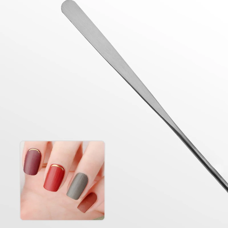 Aço inoxidável Mixing Foundation Stick, Haste Adesiva, Nail Art Agitando, Espátula, Ferramenta Cosmética Multiuso