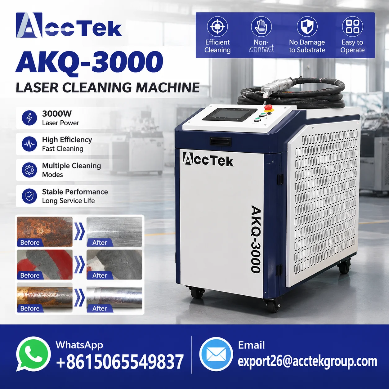 2000W 3000W 3 in 1 Handheld Laser Welding Cleaning Cutting Machine Carbon Steel Aluminum Alloy Rust Removal