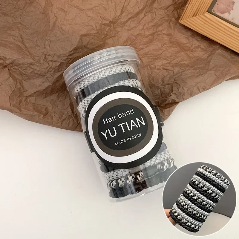 15 stks/doos Hoge Elastische Haar Elastiekjes Voor Vrouwen Zwart Haar Tie Meisjes Paardenstaart Houder Haar Touw Haarbanden haaraccessoires