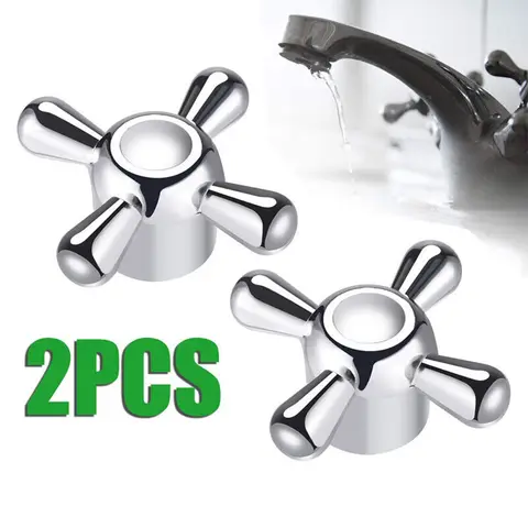 2pcs Cross Faucet Handle Knob With Mounting Screws Knob Handle Alloy  Replacement Tap Kit For Kitchen Bathroom Bathtubs