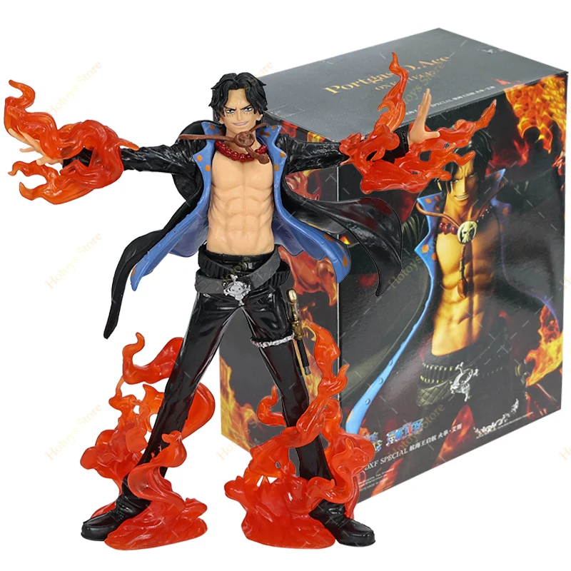 17cm One Piece Figures Portgas·D· Ace Flame Collectible Model Toys PVC Anime Action Ace Ornament Dolls For Boys Halloween Gifts