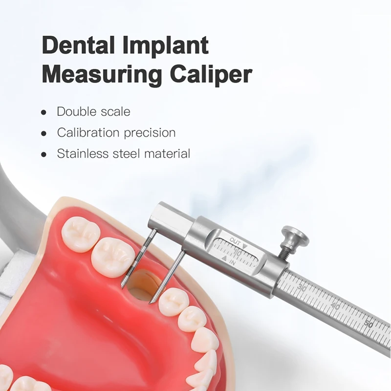 Dental Orthodontic Sliding Caliper 0-80mm Implant Measuring Gauge Scale Round