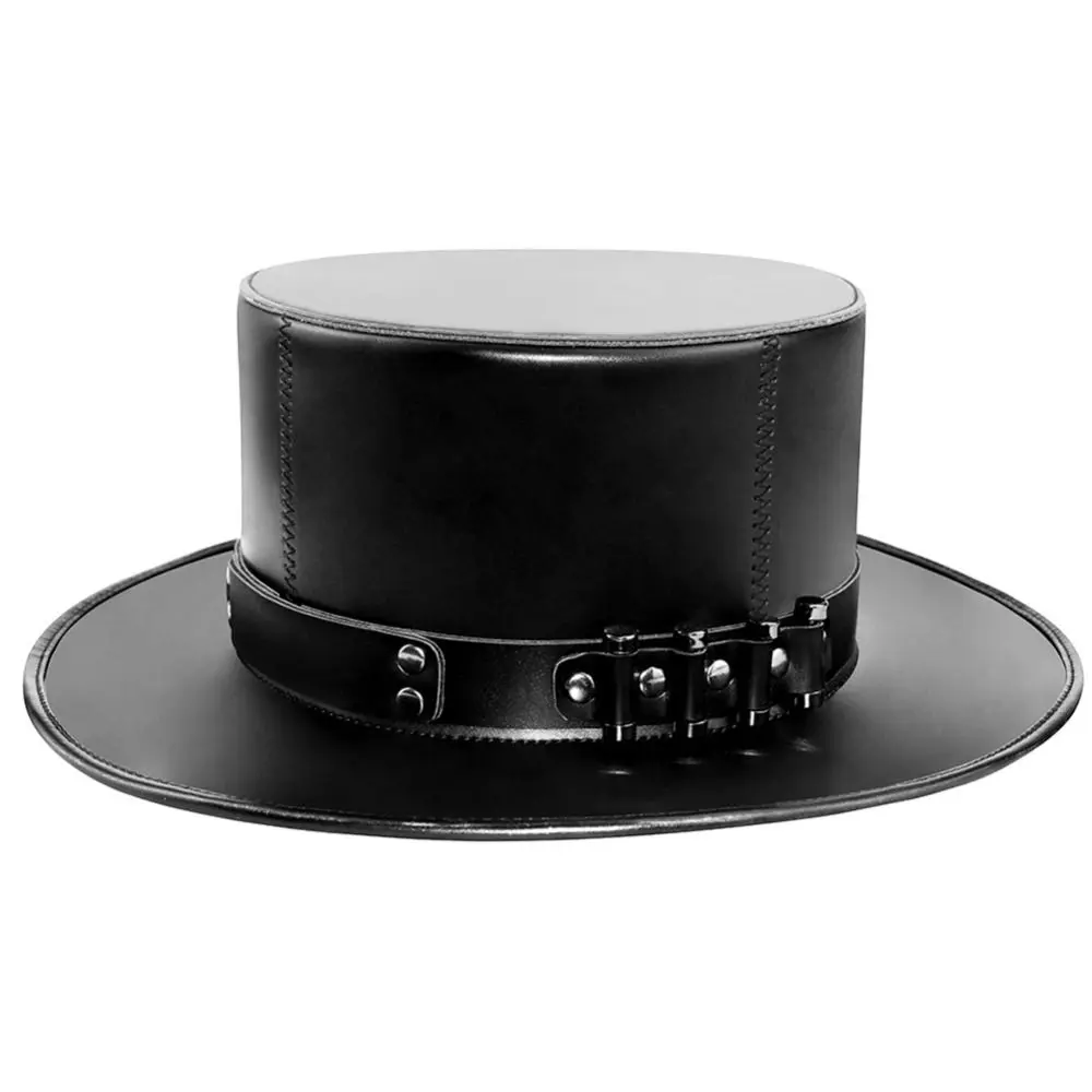 Funny Vintage Halloween Top Hat Leather Gothic Masquerade Cap Party Steam Punk Magic Cap