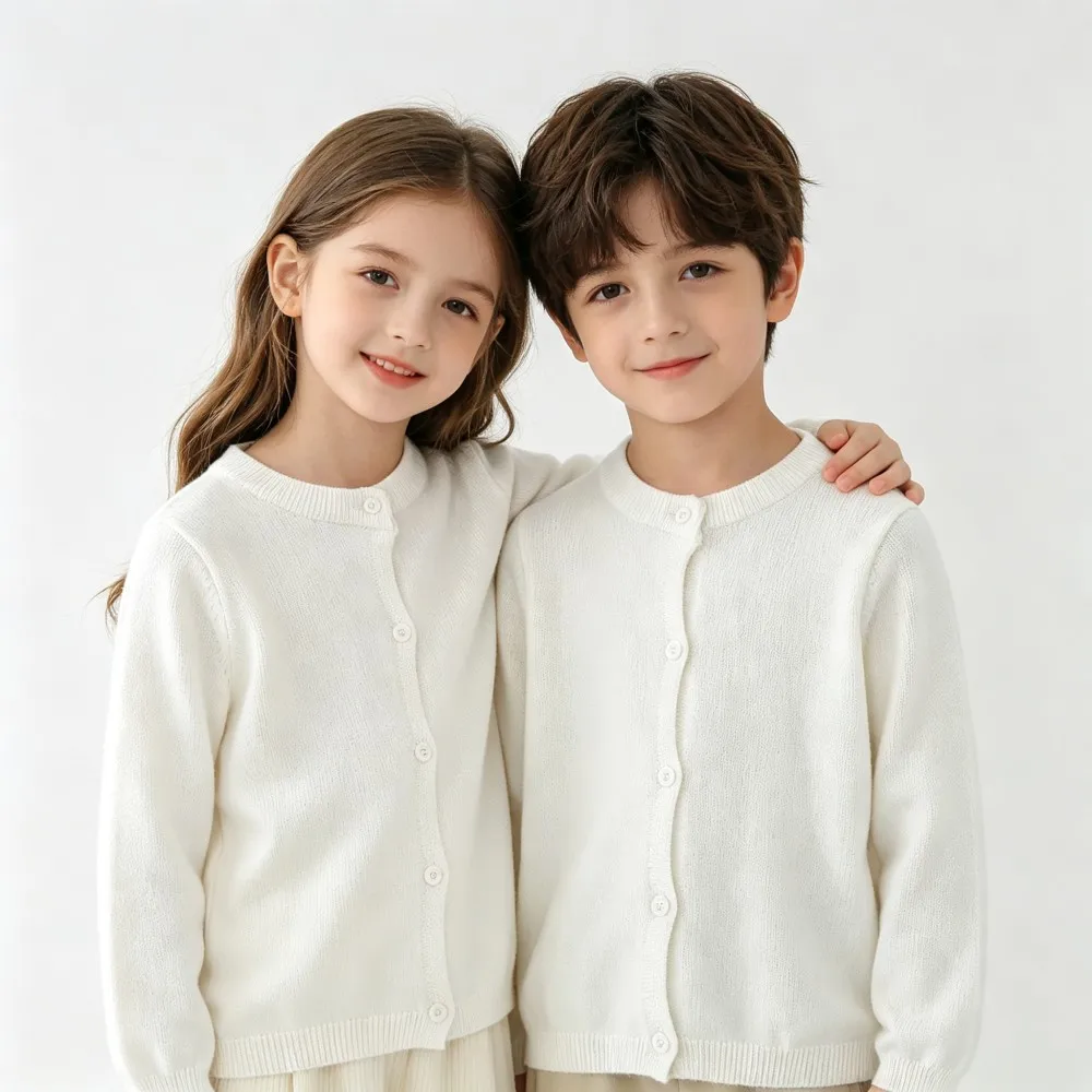 Kids Knit Cardigan Solid Candy Color Button Down Sweater Boys Girls Soft Knitwear Long Sleeve Casual Outerwear Girls Swetaers