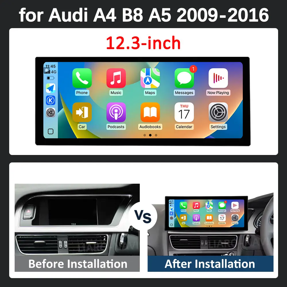 Android 16 GPS Navi 4G Car Video Multimedia Radio Player Right Hand Drvie for Audi A4 B8 A5 2009 - 2016 Bluetooth WiFi Carplay view 6