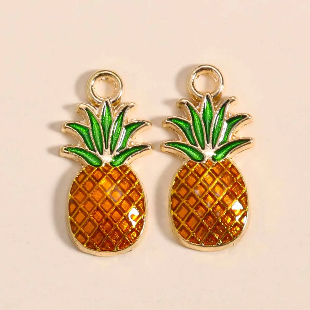 10Pcs Enamel Orange Charms for DIY Jewelry Making