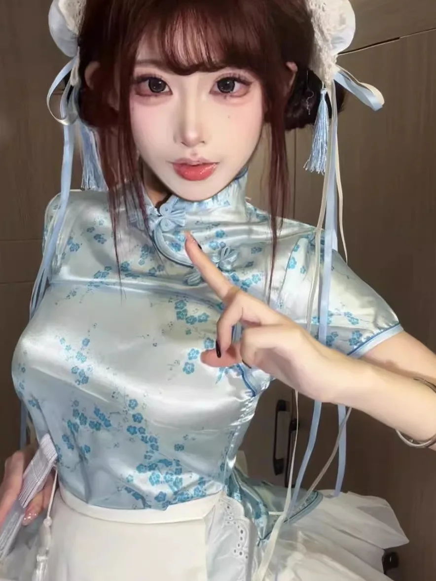 تنورة صينية جديدة من Sle Dr loween Cisas Cosplay orm تنورة خادمة ناعمة للفتيات ملابس يومية