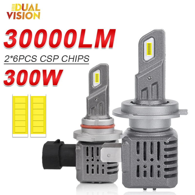 

2Pcs H7 LED Headlight Bulb H11 H8 H9 H1 9005 9006 High Low Beam Super Bright CSP Headlamp with Fan Motorbike LED Light 6000K