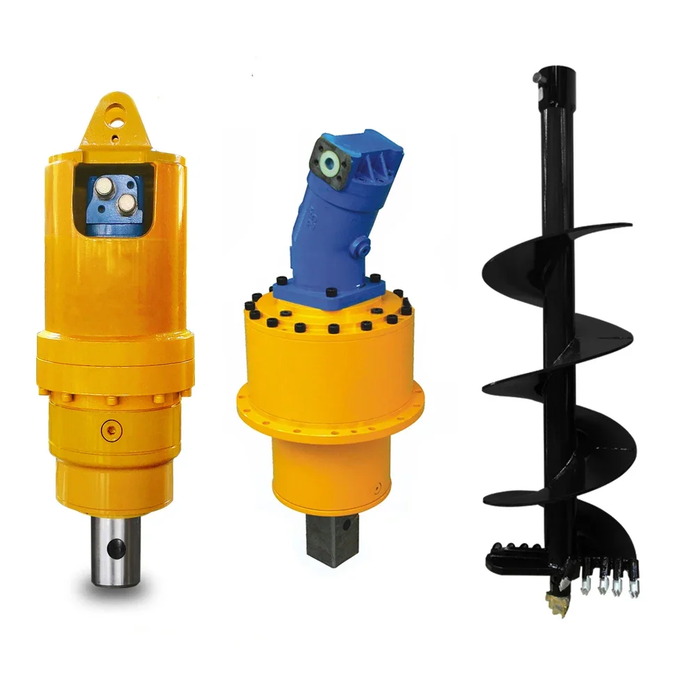 Excavator Post Hole Digger Drill Attachment, Hydraulic Auger for 2T to 50T Excavators