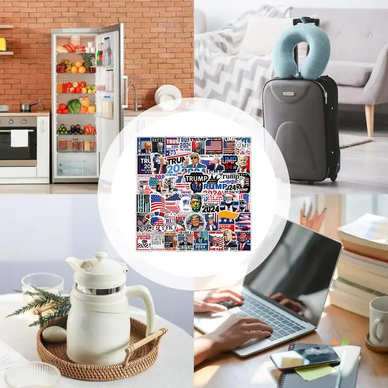 President decalcomanie per veicoli Set di adesivi per decalcomanie per auto 50 pezzi e decalcomanie Set Versatile 2024 impermeabile per finestrino della parete del camion dell'auto