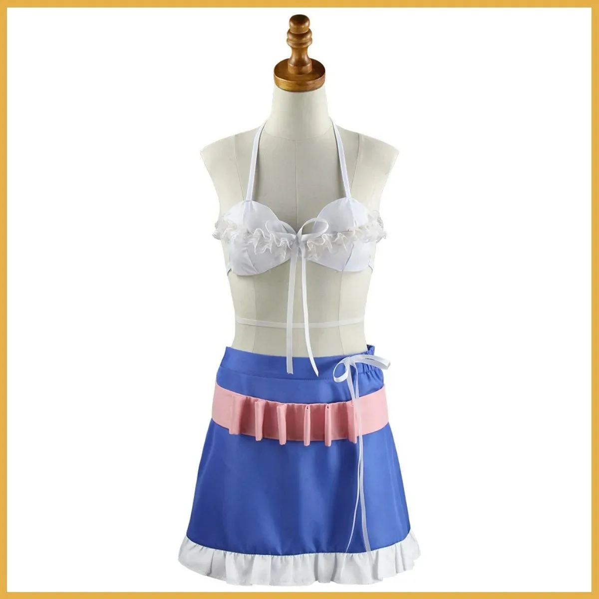 أنيمي لعبة أنجي يوناغا تأثيري حلي عباءة الصيف يوم ملابس السباحة معطف أصفر بيكيني Ube القمم امرأة مثير شاطئ حفلة البدلة #5