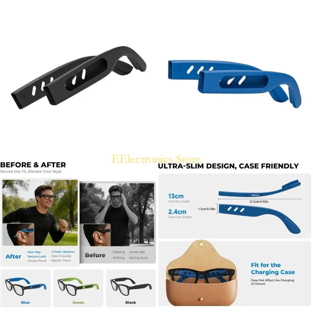B03C Ear Grips Silicone Retainer For Eyewear Soft Comfortable Design For Sports And Office Wear