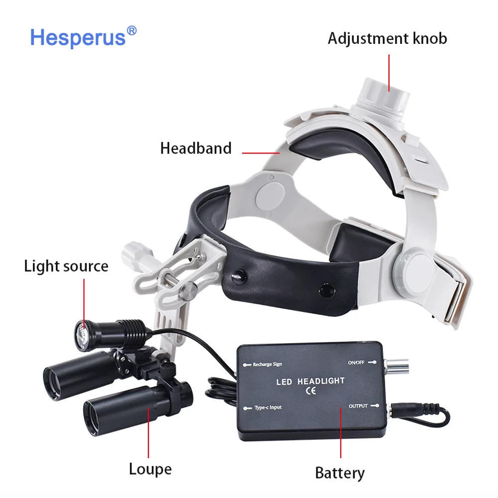 5X /6x Binocular Kepler Loupes Den tal Medical Magnifying Glass Surgical Den tal Loupes With LED Headlight