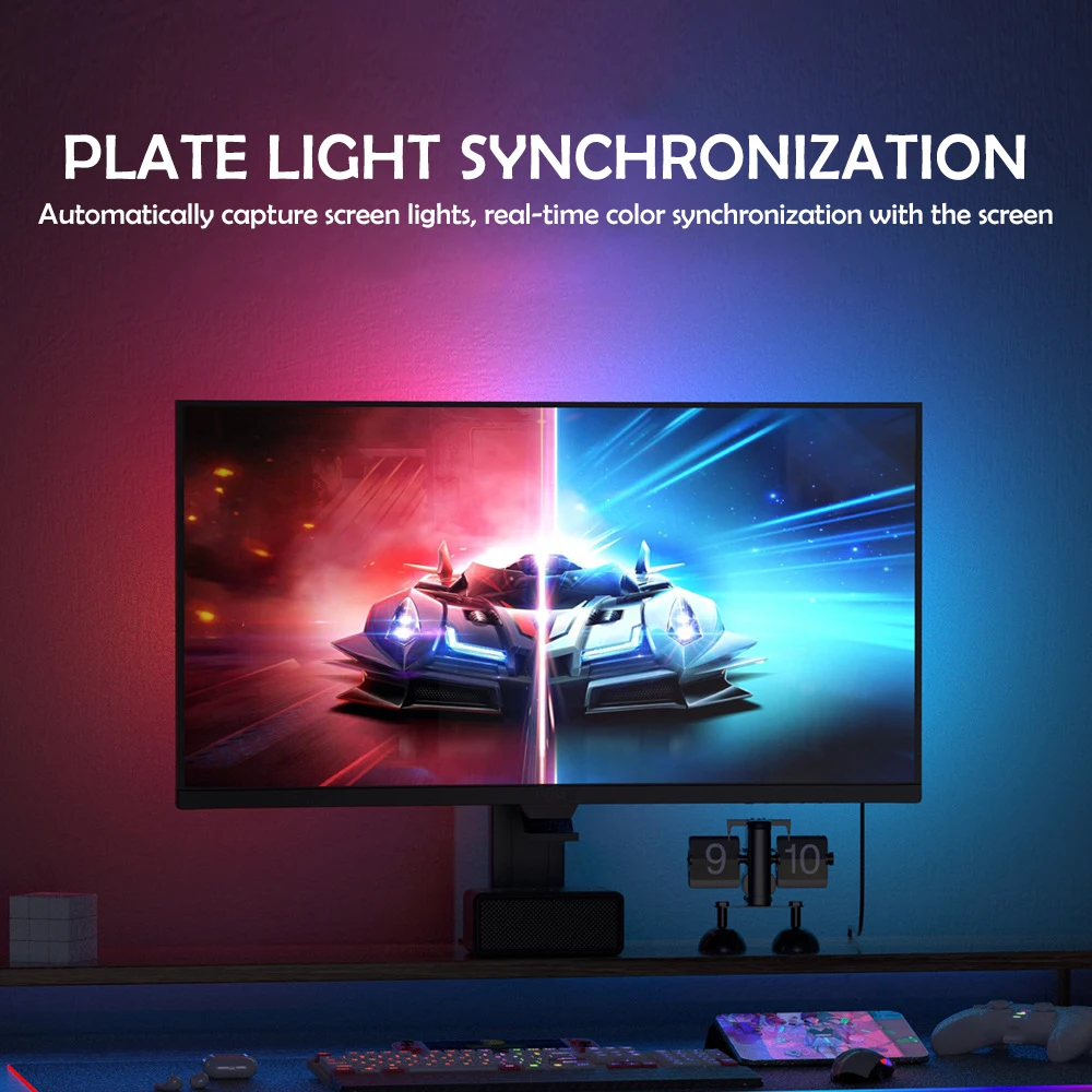 

E5 Gaming RGB Sync Light Strip Computer Monitor Backlight DIY LED Strip Light PC Display Music Sync APP Control Game Room Decor