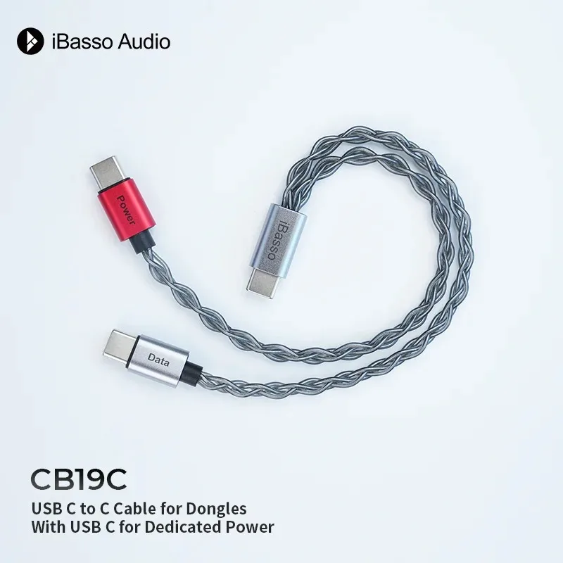 iBasso CB19C USB-C Cable Dongle Separate Power Cable TYPE C TO C Support Cayin HIBY FIIO TANCHJIM MOONDROP DAC Decoder