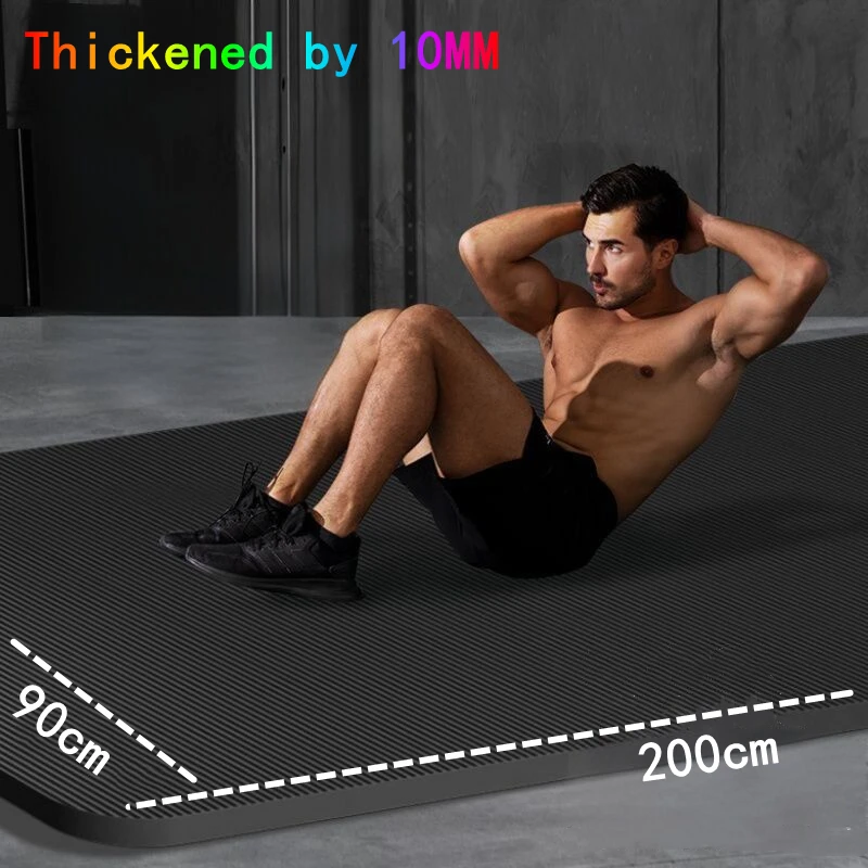 200/185 × 90/80 × 1 cm Yoga-Matte, rutschfeste Trainingsmatte, dick, einfarbig, Fitness-Workout-Matte, multifunktional, für Zuhause, wasserdicht, verdickt