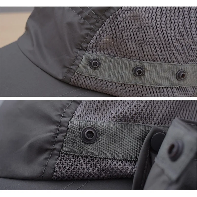 Gorro pesca protección solar UV con solapa desmontable cubre cuello y orejas - imagen 2