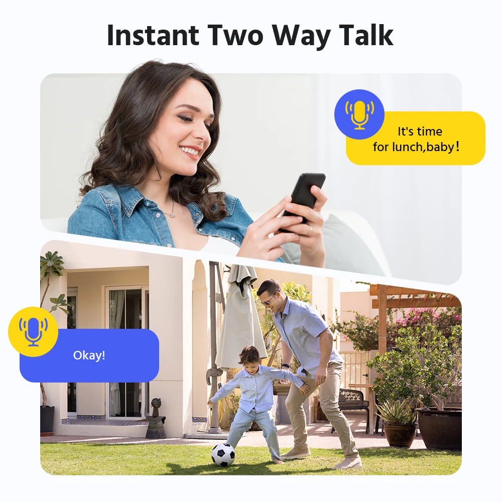 Two-way audio security camera