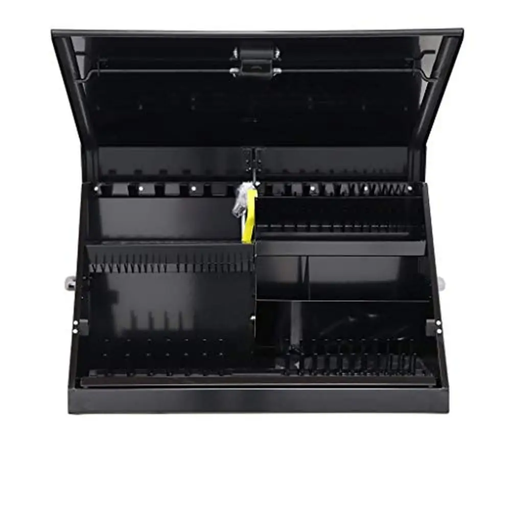 30-Inch Portable Toolbox Weather Resistant Tool Chest 16-Gauge Steel Construction Truck Tool Box 88 Socket Pegs Tool Storage