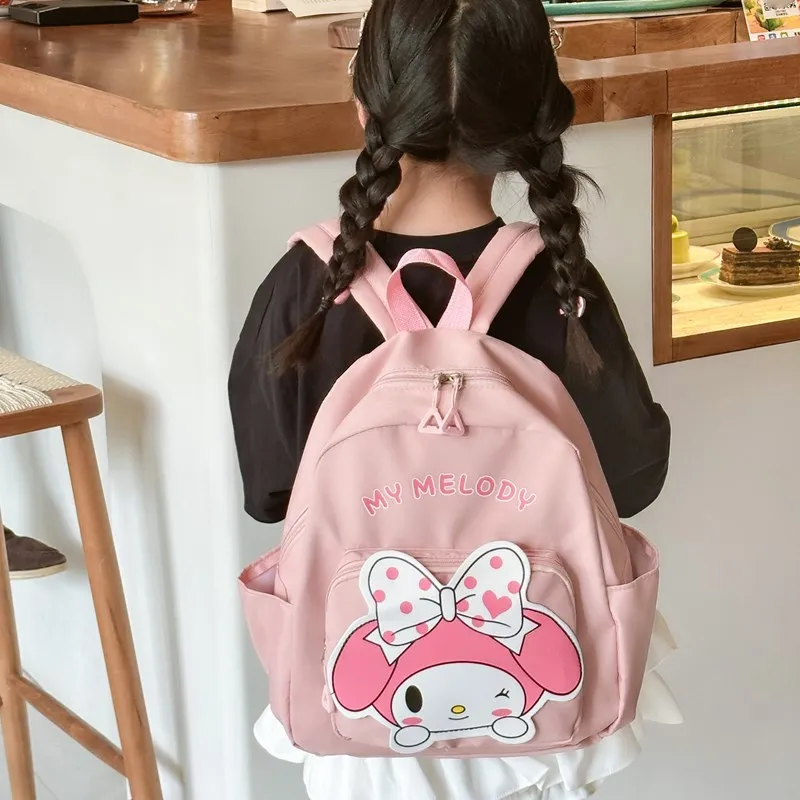 Kawaii Hello Kitty My Melody Cinnamoroll Pochacco Backpack Cute Anime Kuromi Pompom Purin Student Schoolbag Gifts Sac A Dos Girl