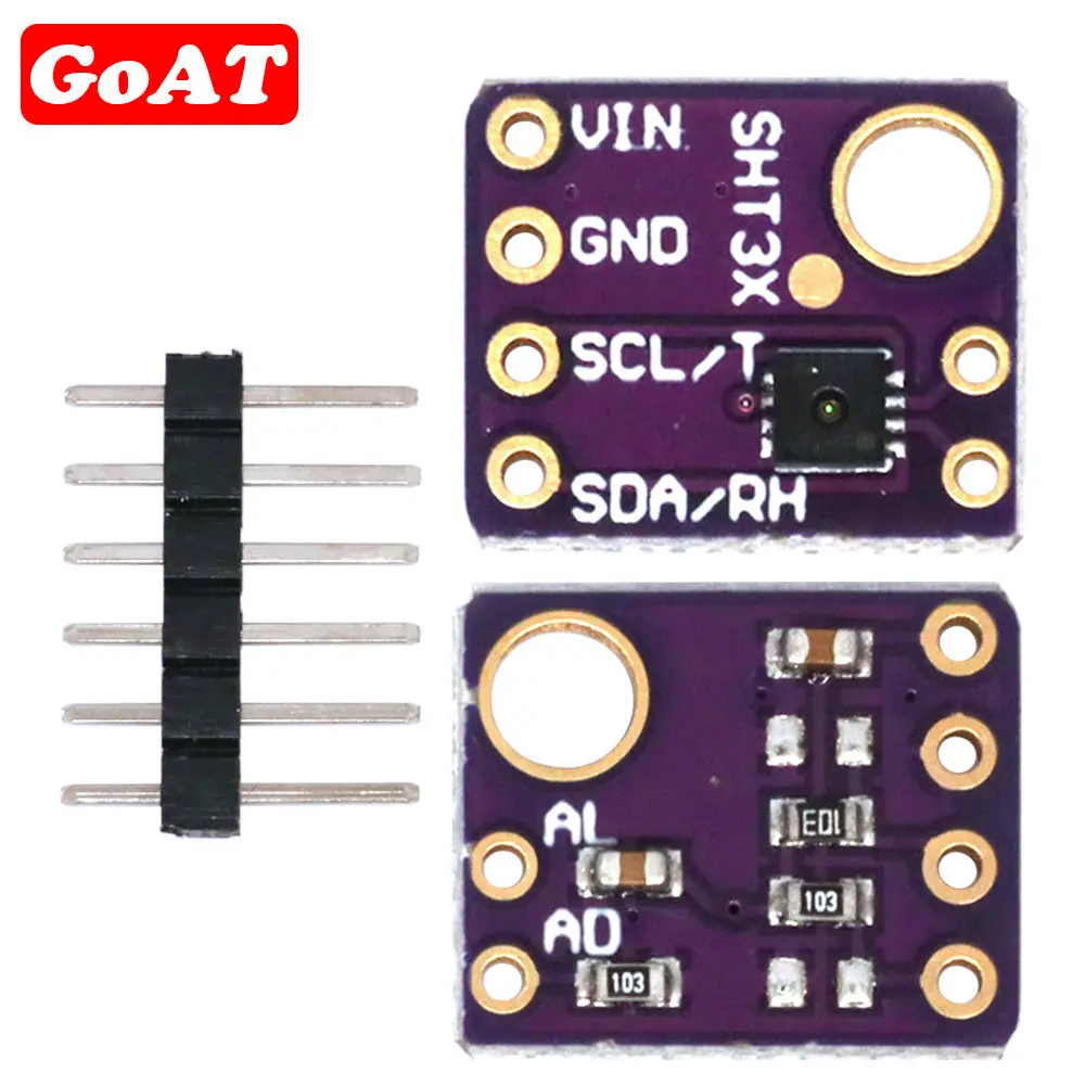 SHT30 SHT31 I2C Interface Digital Output Temperature 3V 5V SHT31-D Humidity Sensor Module Accuracy Breakout Weather for Arduino