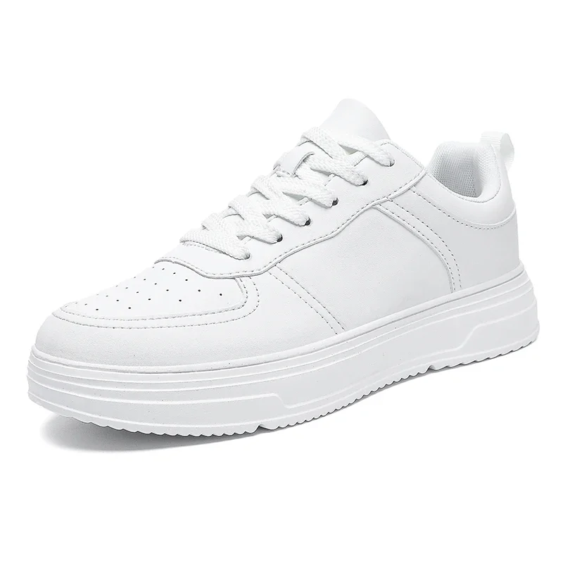 Pure White Classics Low Skateboarding Shoes for Men Casual Artificial Leather Sneakers Outdoor Sports Trainers Lightweight Soles