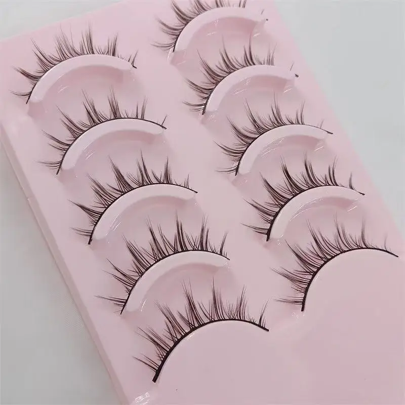 Miaojie novo mangá cílios 5 pares cílios naturais 19 estilos de cílios postiços falso cils anime cílios macios diariamente namoro cílios fazer