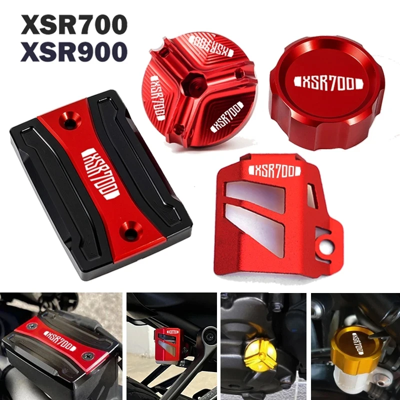 

Для Yamaha XSR700 XSR 700 2015-2023 2024 XSR900 XSR 900 2015-2020 мотоциклетная передняя и задняя крышка бачка тормозной жидкости, крышка маслозаливной горловины