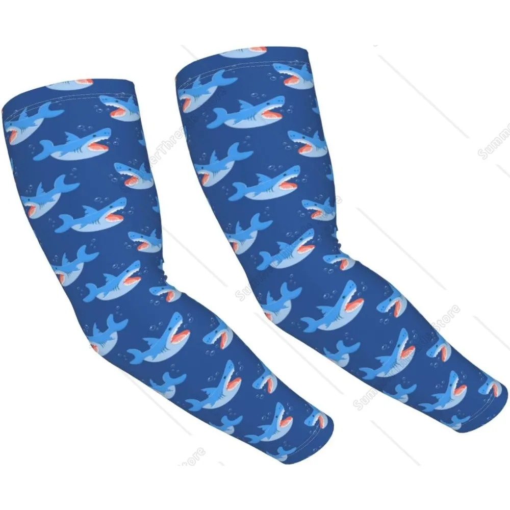 

Party Shark Cute Imprimir Unisex Protección Solar Brazo Mangas Enfriamiento Antideslizante Hielo Seda Mangas Deportes