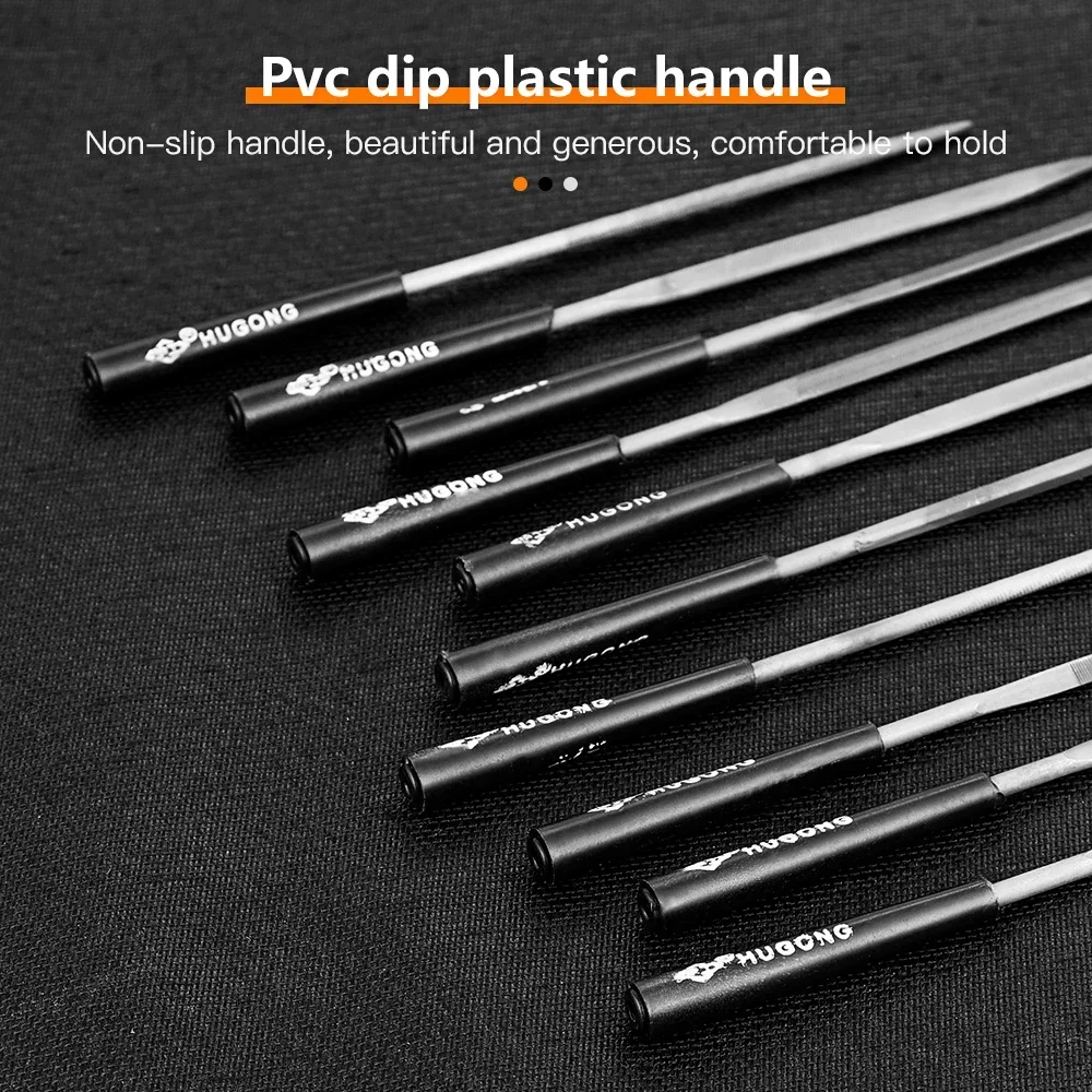 Diamond Needle File Set 10pcs 3x140mm for Ceramic Glass Gems DIY Crafts Hobbies 3D Printing Models Practical Precision Tools