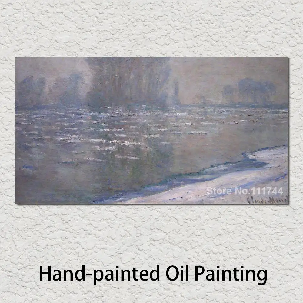 

Copy Oil Paintings Famous Artist Ice Floes Misty Morning Claude Monet Artwork Handmade for Home Wall Decoration