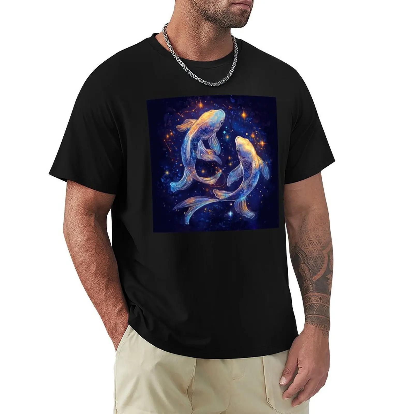 

The Mystery of the Pisces in the Stars T-Shirt tops vintage graphic tee topping shirts men graphic