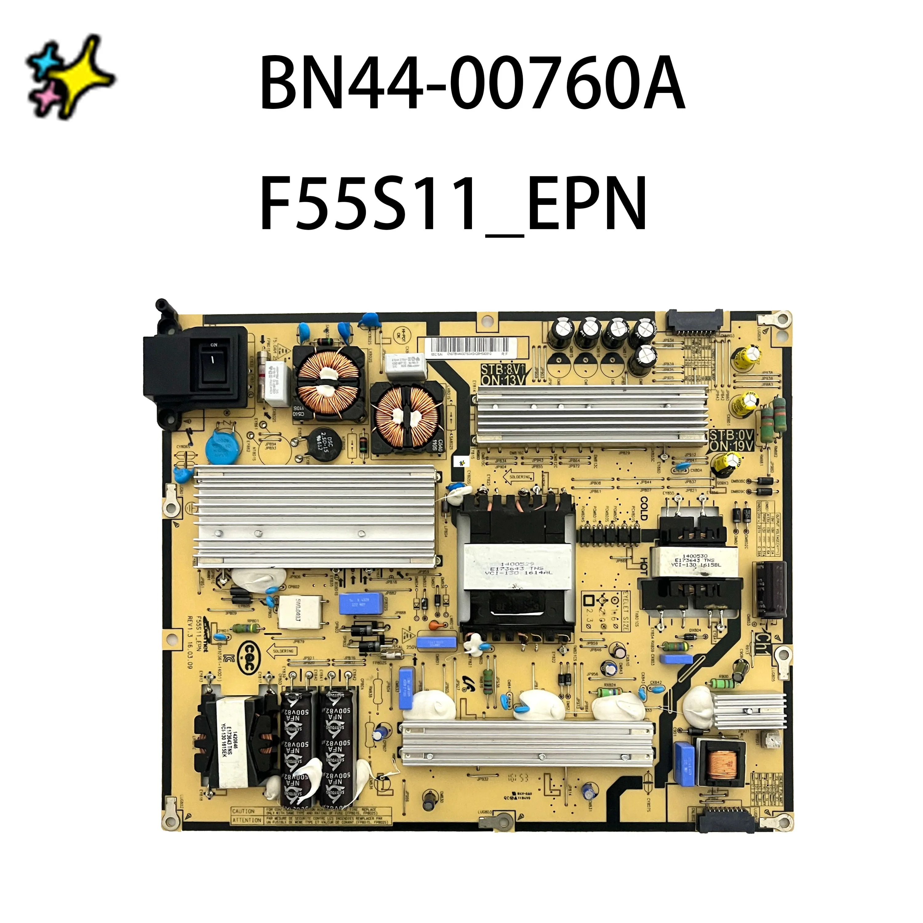 

Authentic Original TV Power Board BN44-00760A F55S11_EPN Works Normally And is for LED TVs LH55DHEPLGA/GO LH55DHE TV Accessories