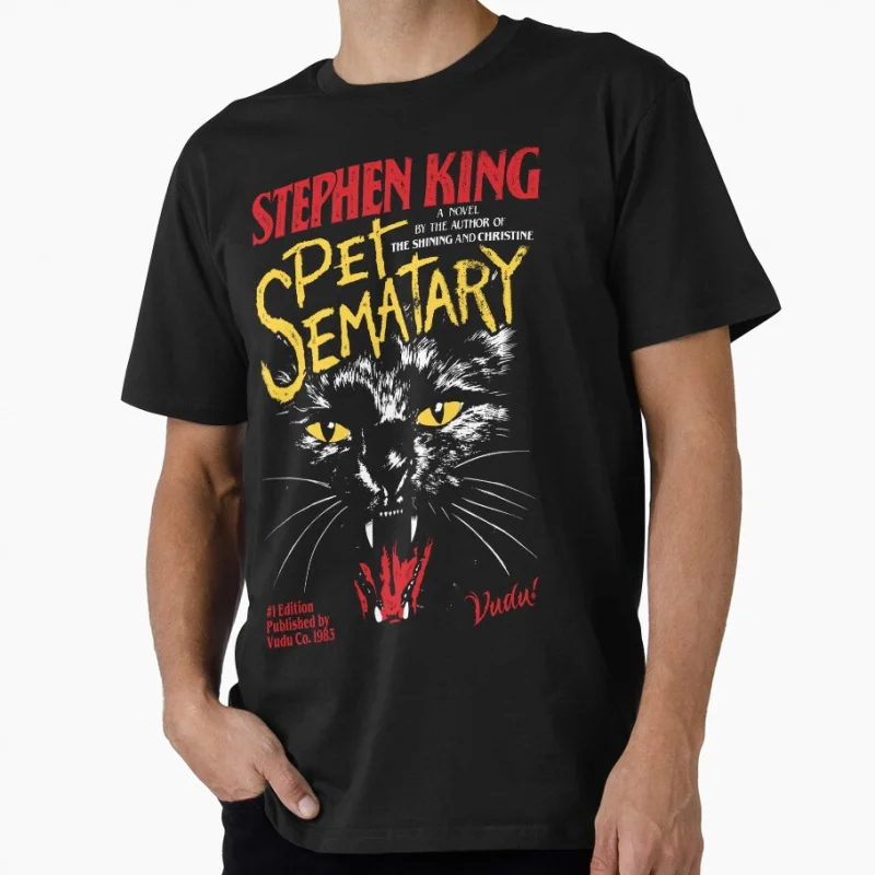 

Retro horror movie Pet Sematary the dark tower Scary Halloween Gift t shirt for men Large size Tops 100% cotton man clothes