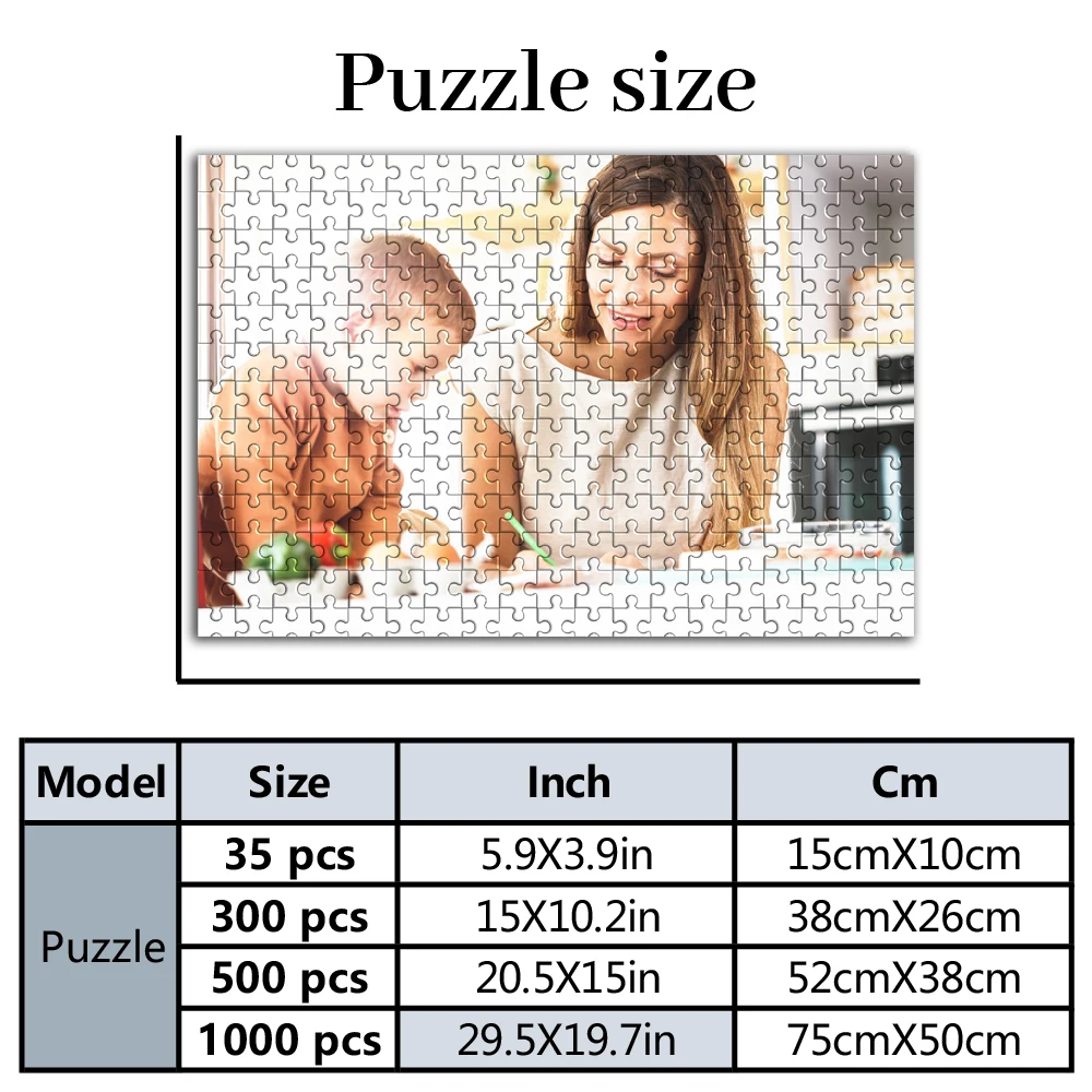 35/300/500pcs Parent-child Custom Poster Custom DIY Personalised Photo Puzzles Customizable Photo For Kids Toy Children Gift
