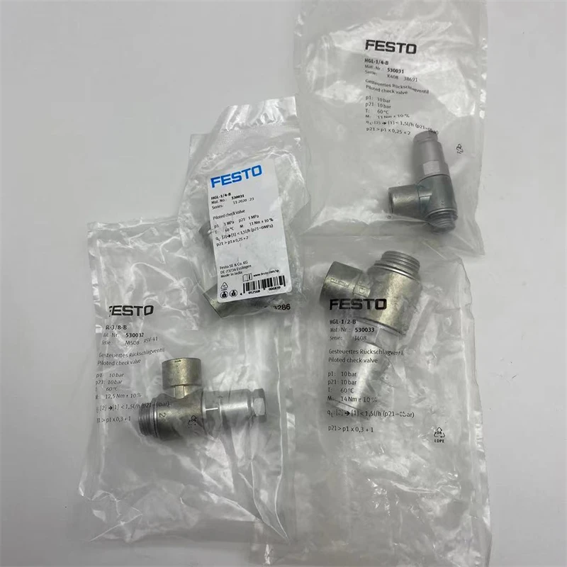 

New Original FESTO Unilateral Valve HGL-M5-QS-4 530038 HGL-1/8-QS-4 530039 HGL-1/8-QS-6 530040 HGL-1/4-QS-10 530042