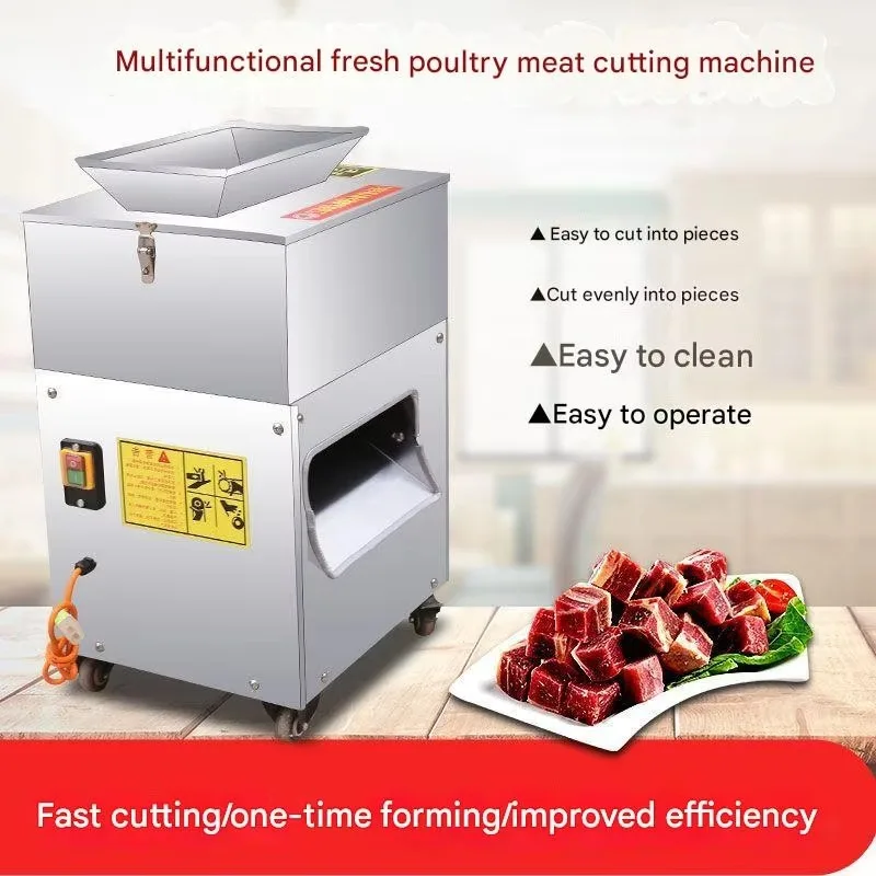 High Speed Stainless Steel Commercial Chicken Duck Meat Cutter Meat Slicing Fresh Frozen Meat fish Dicer Cuber Cutting Machine