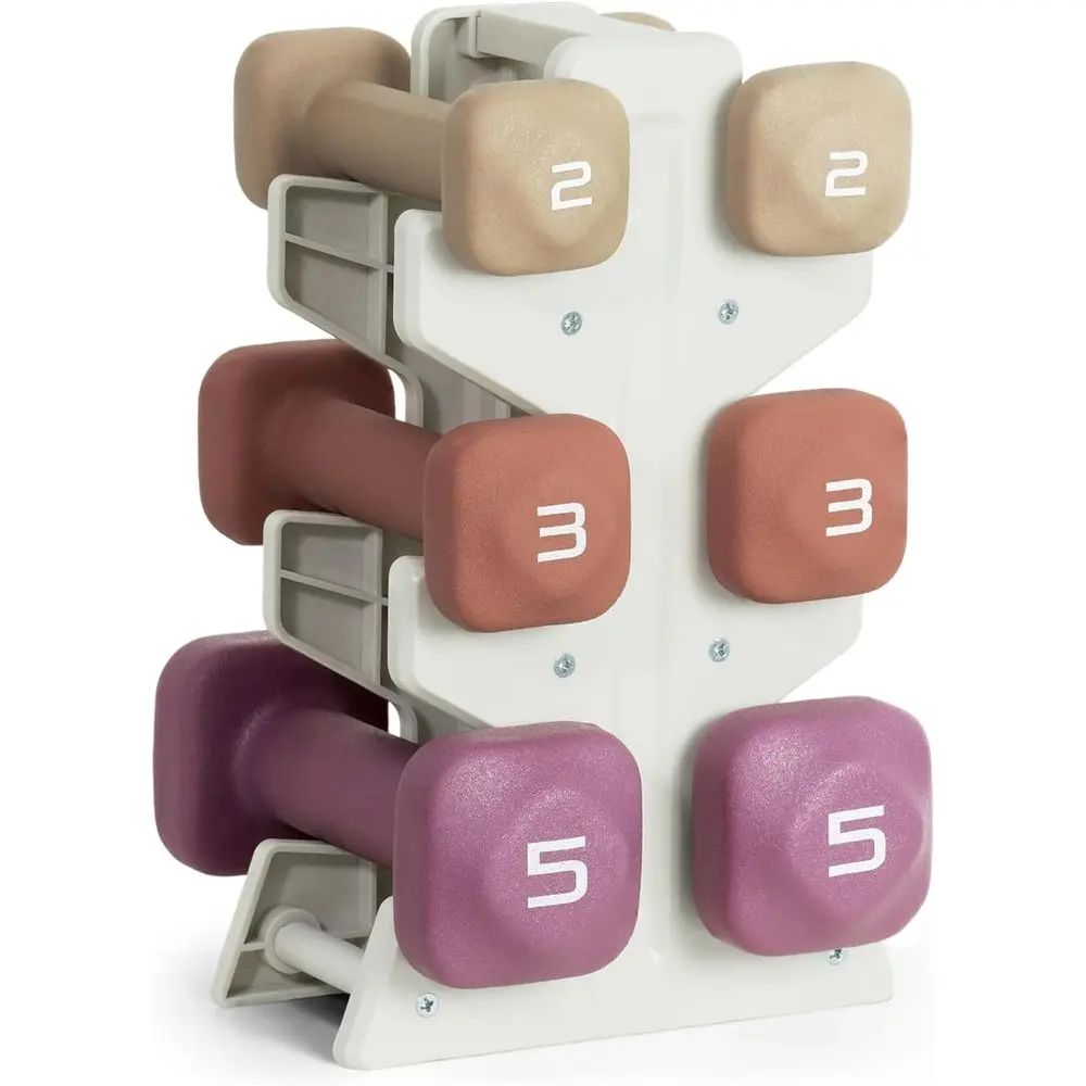 

Durable Neoprene Dumbbells with Storage - 20 to 100 lb, Anti-Slip, Ideal for Home Gym