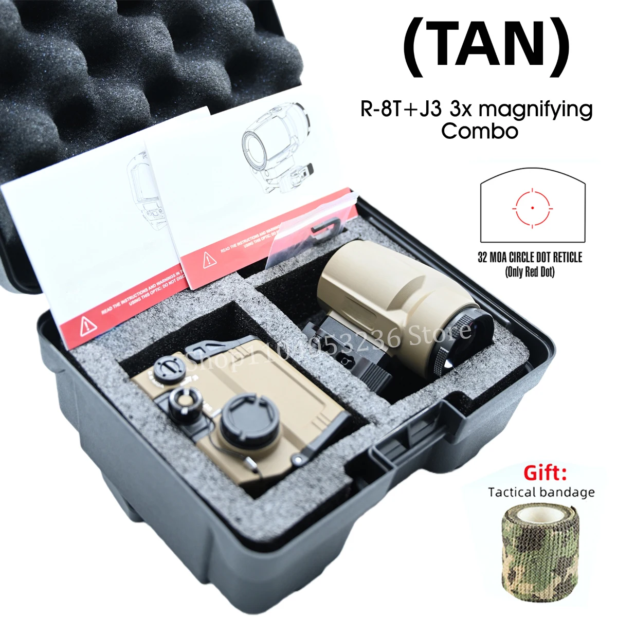Tactische R-8T Holografische Red Dot Sight Circle Reticle Optische Reflex High-definition 3x Vergrootglas Gecombineerde Scope