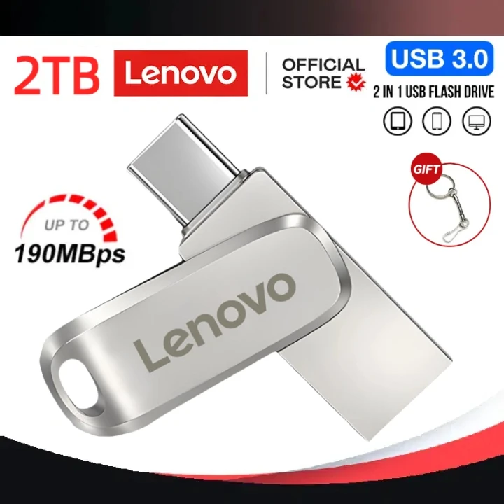 Lenovo 512GB TYPE-C USB Flash Drive 2TB USB 3.0 Pendrive 64GB 128GB For TYPE-C PC High Speed USB Flash Drive 128GB 64G Pen Drive