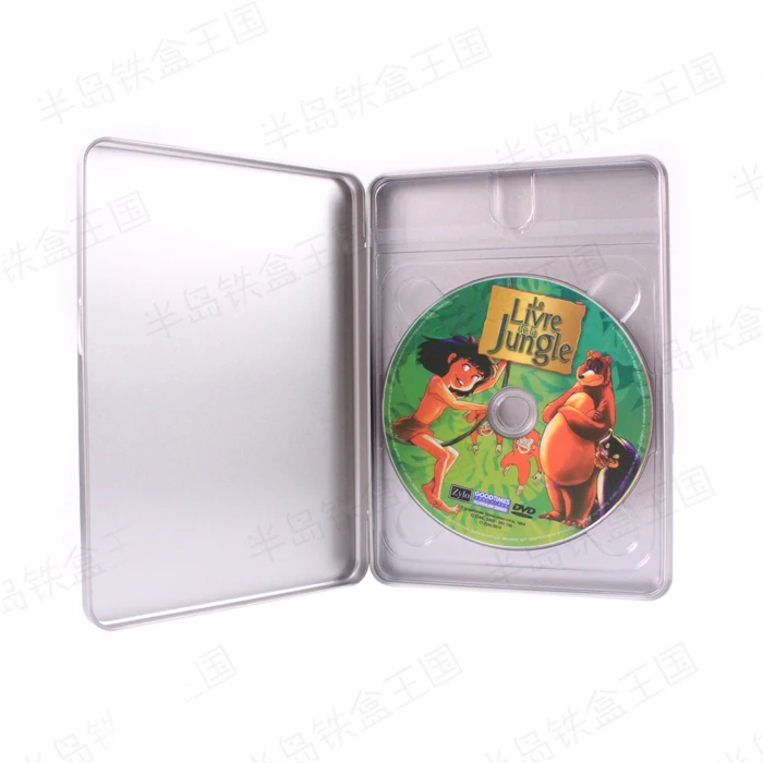 190X135X16mm Rectangle silver tin box for CD &DVD disk.