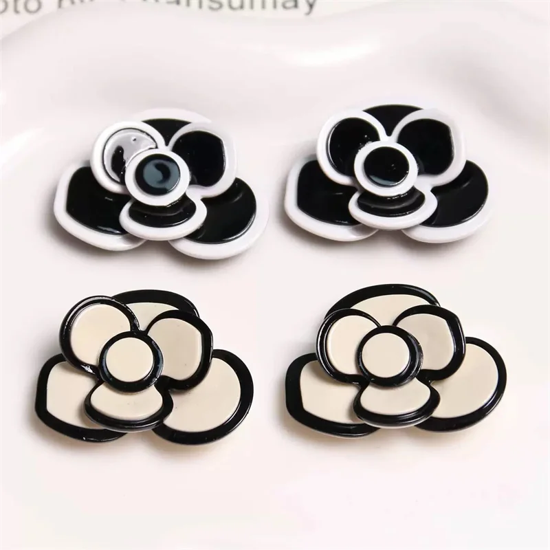 最小注文-20-ピース-ロットカラープリント手作り漫画の花の形のアクリルビーズ穴なし-diy-ジュエリー衣服-ヘアアクセサリー