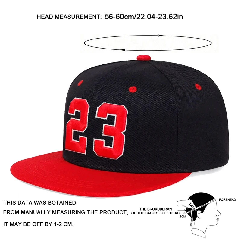 Unisex 23 Embroidery Hip-hop Hats Outdoor Adjustable Casual Baseball Caps Sunscreen Hat image 2