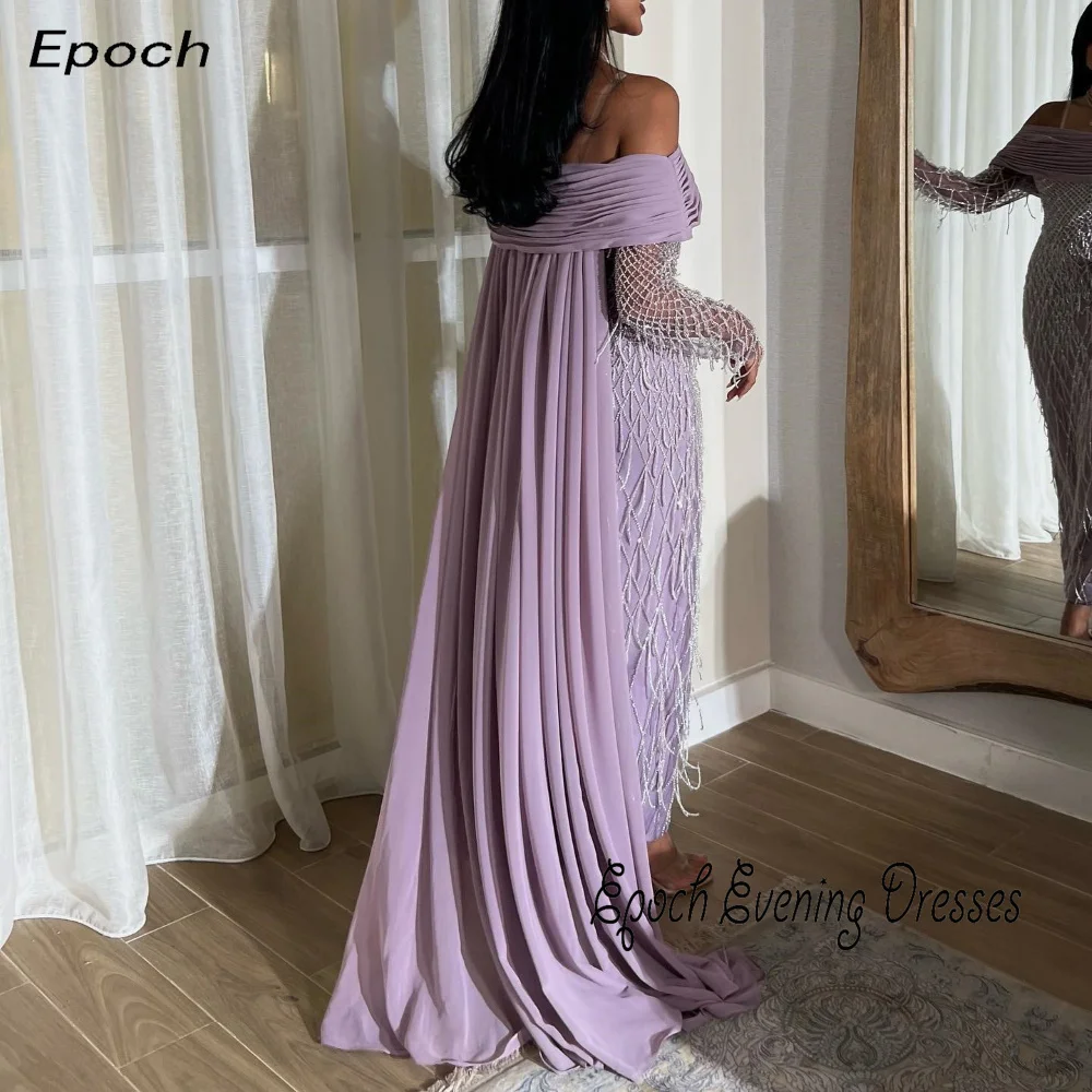 Epoch Long Evening Dress فساتين مناسبة رسميةTrumpet Off The Shoulder Shiny Tassel Cocktail Prom Gown For Sexy Women 2024