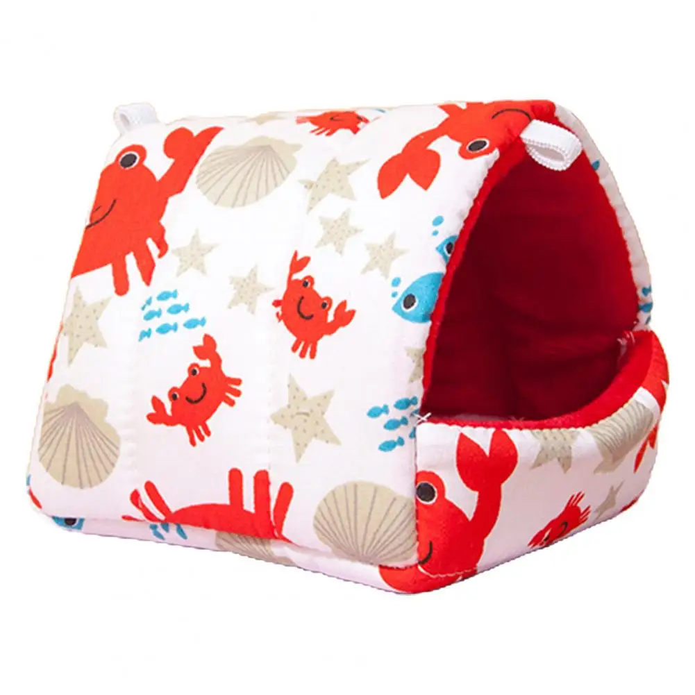 

Rodent Hammock Guinea Pig Bed Hamster Bed Cotton Nest Semi-enclosed Resting Space Cartoon Pattern Hamster Nest Small Animals